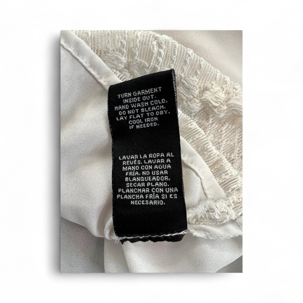 🆕 🤍✨ NWOT ZAC & RACHEL Cream Lace Detail Boho Blouse | Sz M - Picture 9 of 9